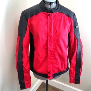 Vintage Hein Gericke Leather Red & Black Motorcycle Jacket Women’s Size XLarge